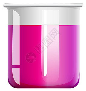 粉色液体烧杯中的粉红色液体插画