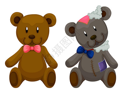 棕色的熊新旧泰迪熊插画