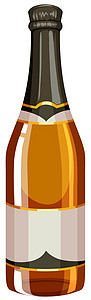 白酒啤酒瓶与密封的 ca 香槟插画