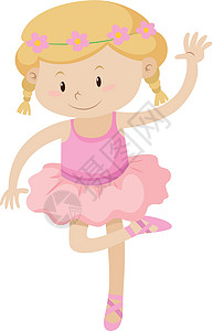 小女孩跳芭蕾舞芭蕾舞服装的小女孩插画