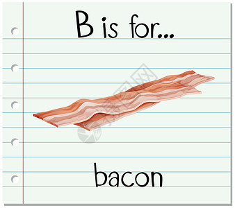 我是最胖的抽认卡字母 B 是 baco肉制品字体老师猪肉幼儿园纸板闪光教育夹子拼写设计图片