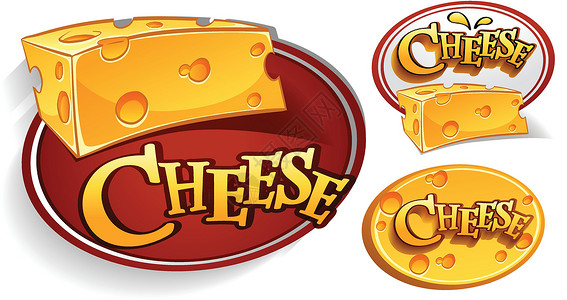 初夏味道字体带有奶酪的标志设计插画