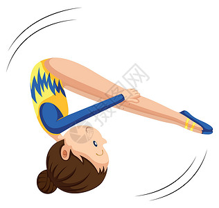 游泳运动员体操服 flippin 的女人插画