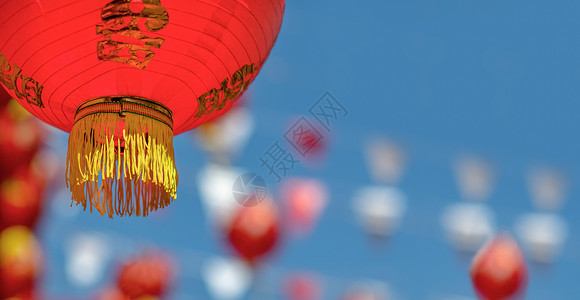 中国新年的灯笼在中国城传统旅行文化吸引力团体节日游客庆典背景图片