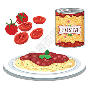 意大利面酱简单番茄酱意大利面插画