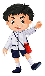穿校服男孩穿校服的日本男孩插画