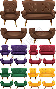 五种不同粉饼五种不同颜色的沙发设计图片