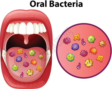 嘴显示口腔细菌的图像设计图片