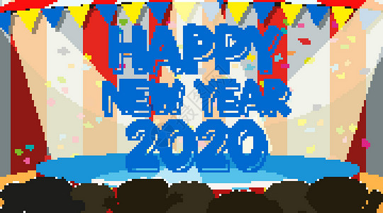 202新年快乐背景设计空白节日插图艺术卡通片传统框架情感墙纸绘画背景图片