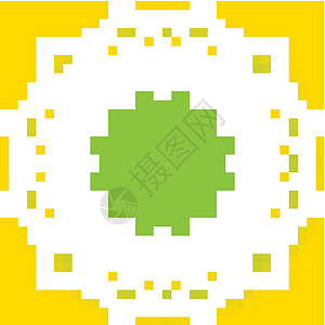 黄色圆形旋转波纹黄色背景上的曼陀罗图案指甲花风格涂鸦动机对称植物卡通片瑜伽圆形卡片插画