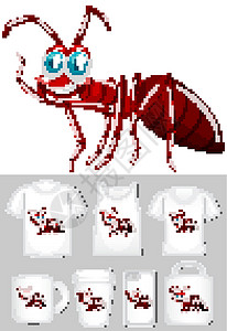 热锅上蚂蚁不同产品模板上的红蚂蚁图形设计图片