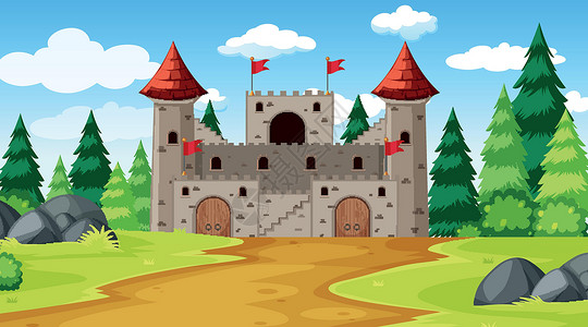 梦幻城堡背景背景图片