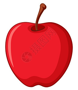 白色背景上的红苹果红色绘画艺术卡通片夹子食物插图水果红色的高清图片素材