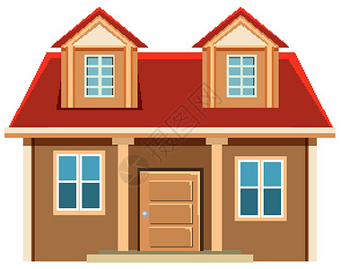 白色背景上的简单房屋外观夹子艺术故事卡通片窗户插图房子绘画建筑背景图片