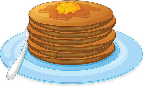 韩国泡菜煎饼煎饼插图午餐蛋糕卡通片甜点厨房早餐油炸盘子食欲插画