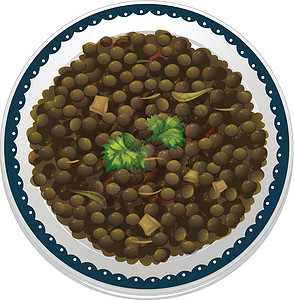 豌豆汤扁豆和弓午餐美食豆子蔬菜食品餐厅绘画盘子饮食课程设计图片
