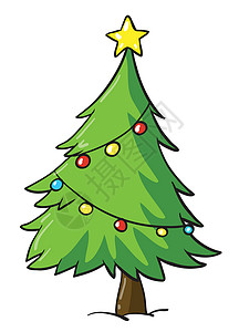 圣诞树红色蒙版情绪绿色卡通片微笑星星蓝色松树植物背景图片