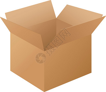 带盖子纸箱白色盒子长方体包装卡片正方形纸板棕色襟翼立方体卡通片标准设计图片
