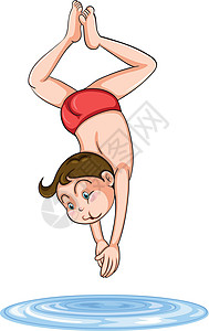 一个男孩潜入水中男生水池游泳海滩空气飞跃泳装沐浴者戏服洗澡1个高清图片素材