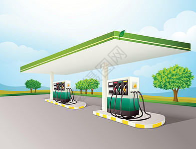 天然气加油站管道草图卡通片服务车站气体绘画环境柴油机汽油背景图片