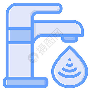 水龙头图标设计蓝色万科泄露高清图片素材