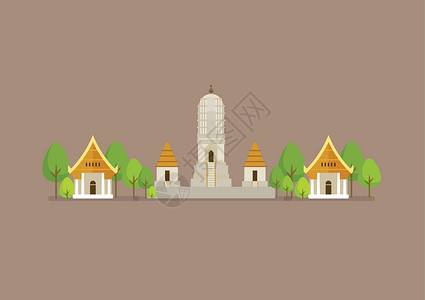柬埔寨式寺庙它制作图案的历史古白庙矢量插画