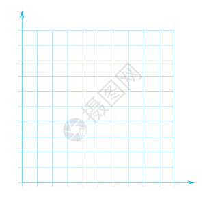 蓝图网格网格纸 数学图 具有 x 轴和 y 轴的笛卡尔坐标系 带有彩色线条的方形背景 学校教育的几何图案 透明背景上的内衬空白图表打印大插画