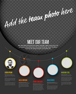 集体照片我们公司的团队展示模板 配有大团队相片网络同事横幅成员信息社区制度组织全体人员插画