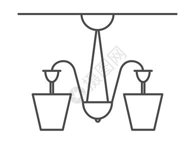 吸顶灯吊灯 天花板灯的矢量图标 插图 以白色背景隔开 简单线性设计产品空白壁灯办公室草图公寓绘画手绘剪贴簿灯光插画