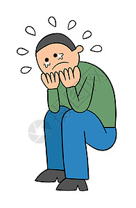 坐在地上的男人卡通人蹲在地上哭泣矢量图制作图案挫折伤害戏剧性疼痛孤独情感绘画焦虑手绘压力设计图片