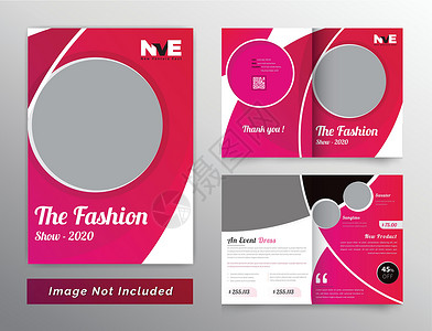 时装和产品的两本小册子设计背景图片