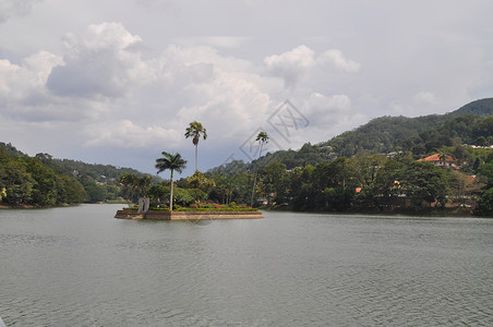 峇里岛Kandy湖在斯里兰卡的展望牙齿公园地球宗教观光寺庙堡垒成员皇室池塘背景