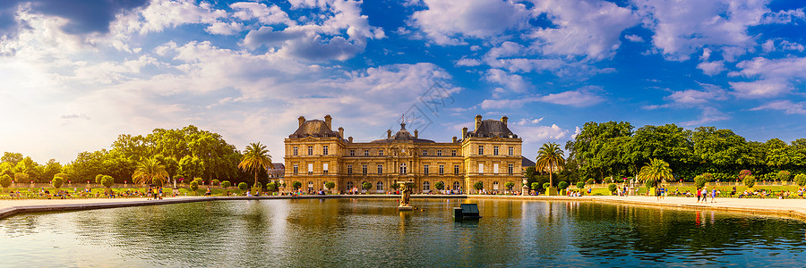 玛丽与魔女之花卢森堡花园卢森堡宫或法国巴黎卢森堡花园 卢森堡宫最初建于 16151645 年 是摄政王玛丽德美第奇的皇家住所艺术历史纪念碑风格背景