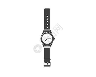 商务人士手表手表图标矢量模板设计标识商务小时商业奢华插图手腕时间带子黑色插画