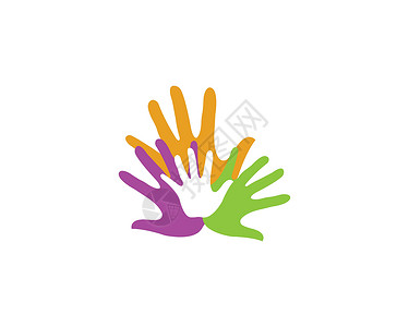 手部护理标志模板矢量 ico友谊圆圈团队团体孩子手指合伙伙伴队伍商业多样性高清图片素材