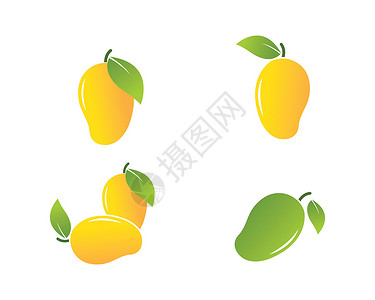 芒果矢量图日志植物海报叶子标签食物插图卡通片生态标识水果背景图片