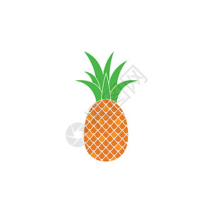 有机凤梨菠萝图标矢量图设计凤梨热带白色插图食物水果情调绿色绘画涂鸦插画