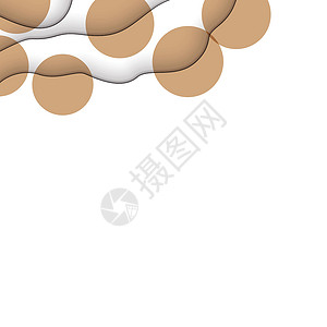 白色宣传单与五颜六色的剪纸形状的抽象背景 海报横幅卡的设计 白色和棕色的抽象圆形插图  3D 纸质图像与明亮色彩的微妙融合 复制空格传单商插画