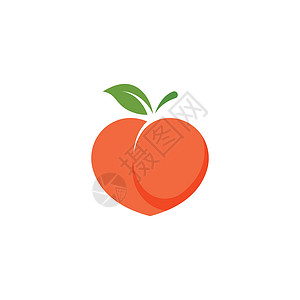 桃子设计素材桃果实图标矢量设计插图营养桃子叶子红桃甜食食物热带甜点水果插画