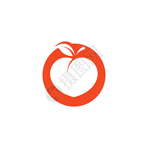 桃果实图标矢量设计插图热带营养甜食饮食标识食物甜点水果桃子背景图片