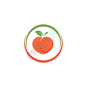 桃子设计素材桃果实图标矢量设计红桃桃子食物热带饮食甜食营养叶子水果甜点插画