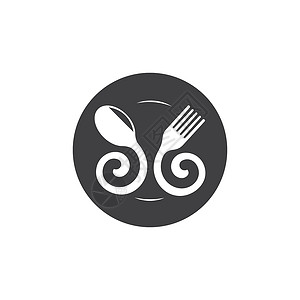 勺子图标它制作图案的叉子 勺子标志图标矢量刀具餐厅帽子派对菜单用餐用具插图烹饪白色插画