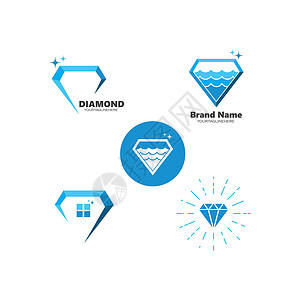 钻石矢量图标插画设计公司创造力品牌珠宝奢华金子宝石商业插图礼物背景图片