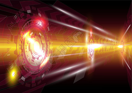 猴赛雷透视速度箭头和发光的 HUD 圆圈 抽象的未来科技背景设计图片