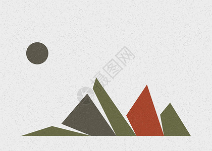 几何山脉剪影生成艺术海报它制作图案山景技术计算创造力标签岩石程序冒险插图背景图片