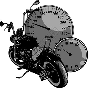 摩托车仪表定制摩托车与车速表矢量图设计发动机自行车电路赛车运输赛车手危险优胜者机器司机插画