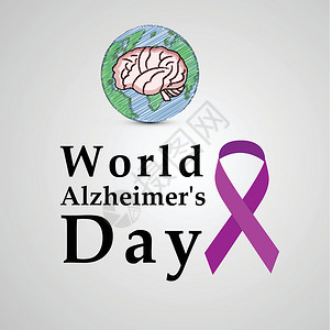 世界老年痴呆症日背景世界插图紫色药品海报男性心理学疾病横幅女士背景图片