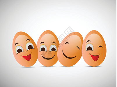 人微笑世界鸡蛋日背景乐趣白色海报生活横幅食物笑脸卡通片潮人早餐插画