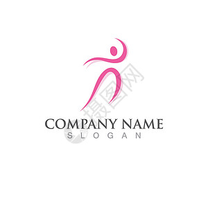 舞者标志和符号矢量图像女孩运动体操舞蹈家商业公司身体中心女士健身房背景图片