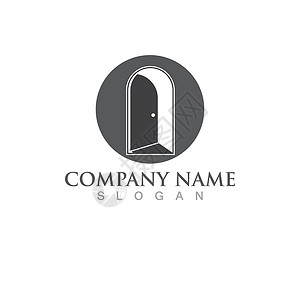 门标志和符号矢量图像入口建造标识建筑学标签插图公司网络商业贮存插画